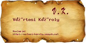 Vértesi Károly névjegykártya